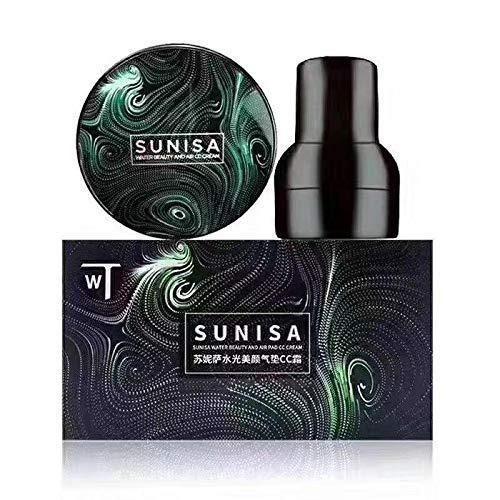 Sunisa 3 in 1 Air Cushion Waterproof Foundation CC Cream – Glossy Finish, Natural Look, Long-Lasting Coverage - bazaarOwl