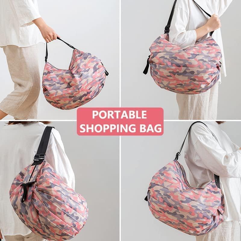 Foldable Shopping Handbag Travel Bag for Women | Waterproof Lightweight Shoulder Tote with Zip - bazaarOwl
