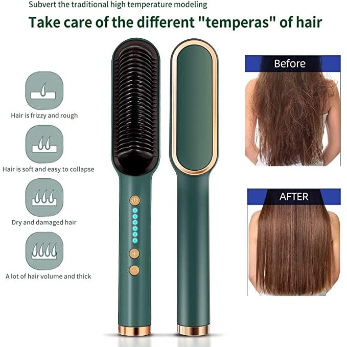 Professional Electric Hair Straightener Comb Brush - bazaarOwl