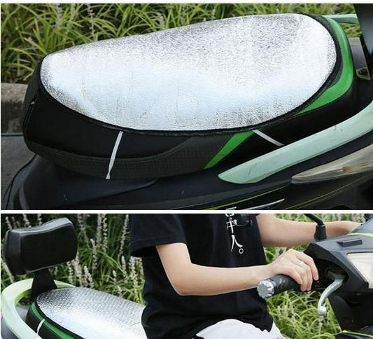 Sun Shade Bike Seat Cover | Aluminium Foil Silver Cover for Two-Wheelers - bazaarOwl