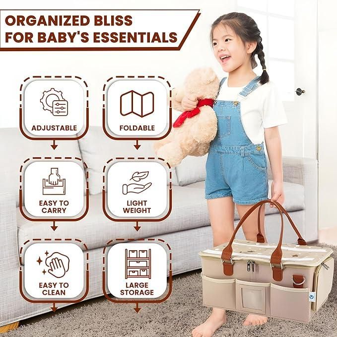 Nursery Storage Organizer-Foldable and Portable for Travelling - bazaarOwl
