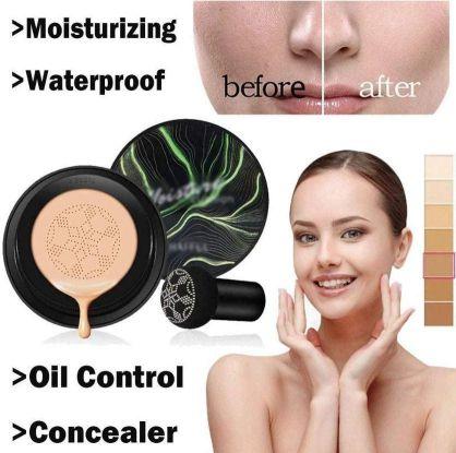 Sunisa 3 in 1 Air Cushion Waterproof Foundation CC Cream – Glossy Finish, Natural Look, Long-Lasting Coverage - bazaarOwl