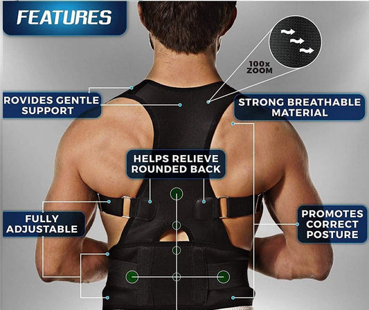 Posture Corrector Belt for Men & Women | Adjustable Back Support Brace for Spine Alignment - bazaarOwl