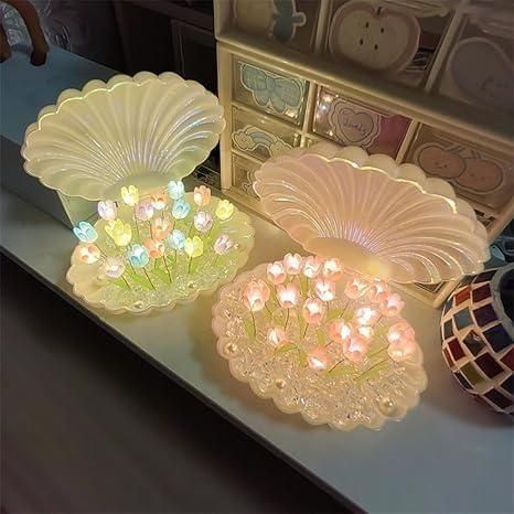Tulip Night Light Flower Lamp Shell Light - bazaarOwl