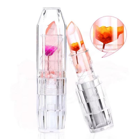 Waterproof Flower Lipstick Jelly Flower Transparent Color Changing Lipstick Flower Jelly High-Glossy Lipstick (Pack Of 2)