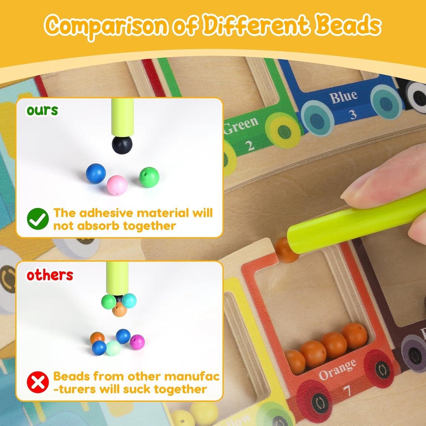 Magnetic Color & Number Maze Montessori Wooden Puzzle Game Board - bazaarOwl