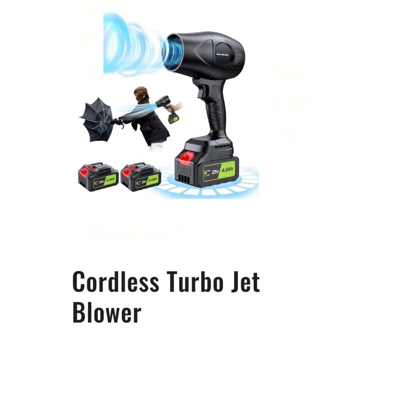 Cordless Turbo Jet Blower | Powerful Electric Handheld Air Blower for Dust Cleaning, Car Washing & Snow Removal - bazaarOwl