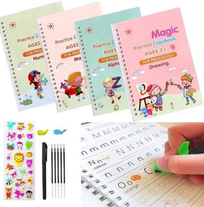 Book - Magic Practice Copybook For Kids (4 BOOKS+10 REFILL) - bazaarOwl