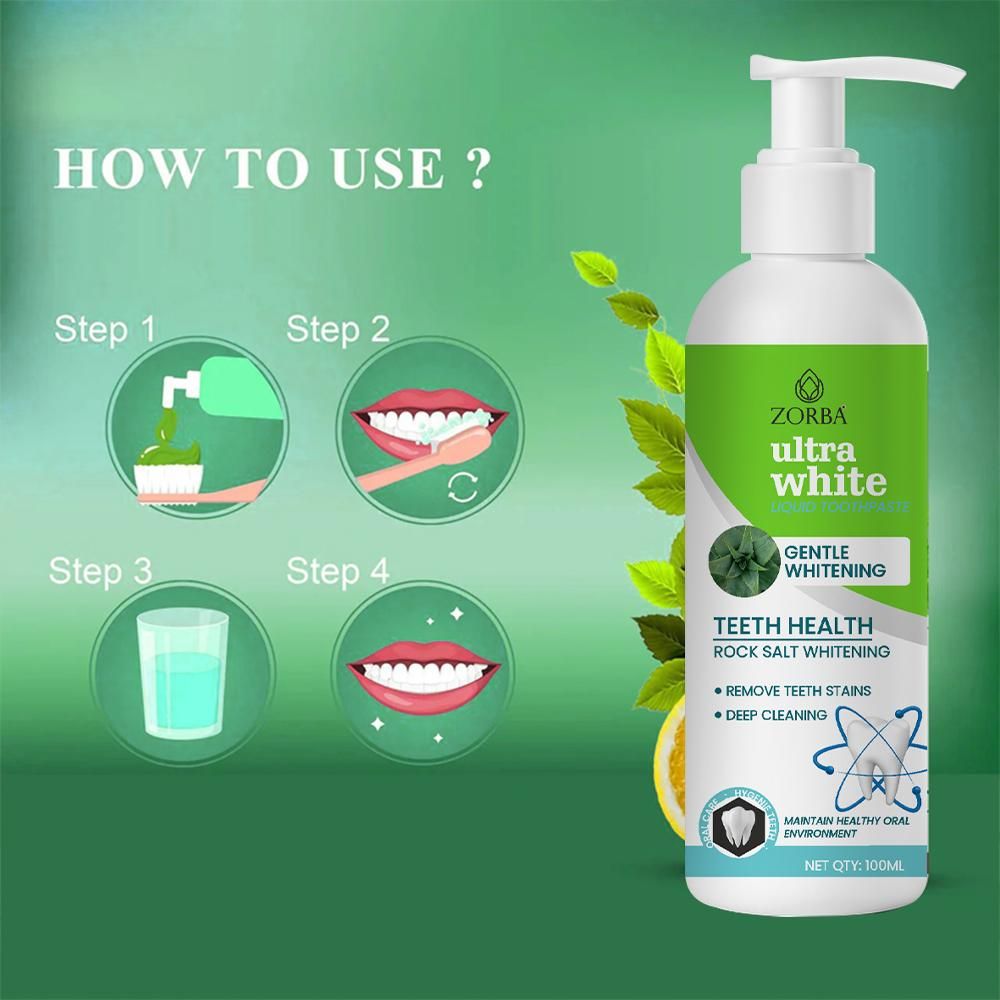 Zorba Ultra White Liquid Toothpaste 100ML (Pack of 2) - bazaarOwl