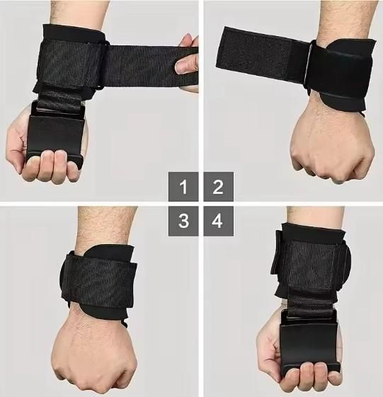 Weight Lifting Rod Hooks Wrist Support (Pair of 1) - bazaarOwl