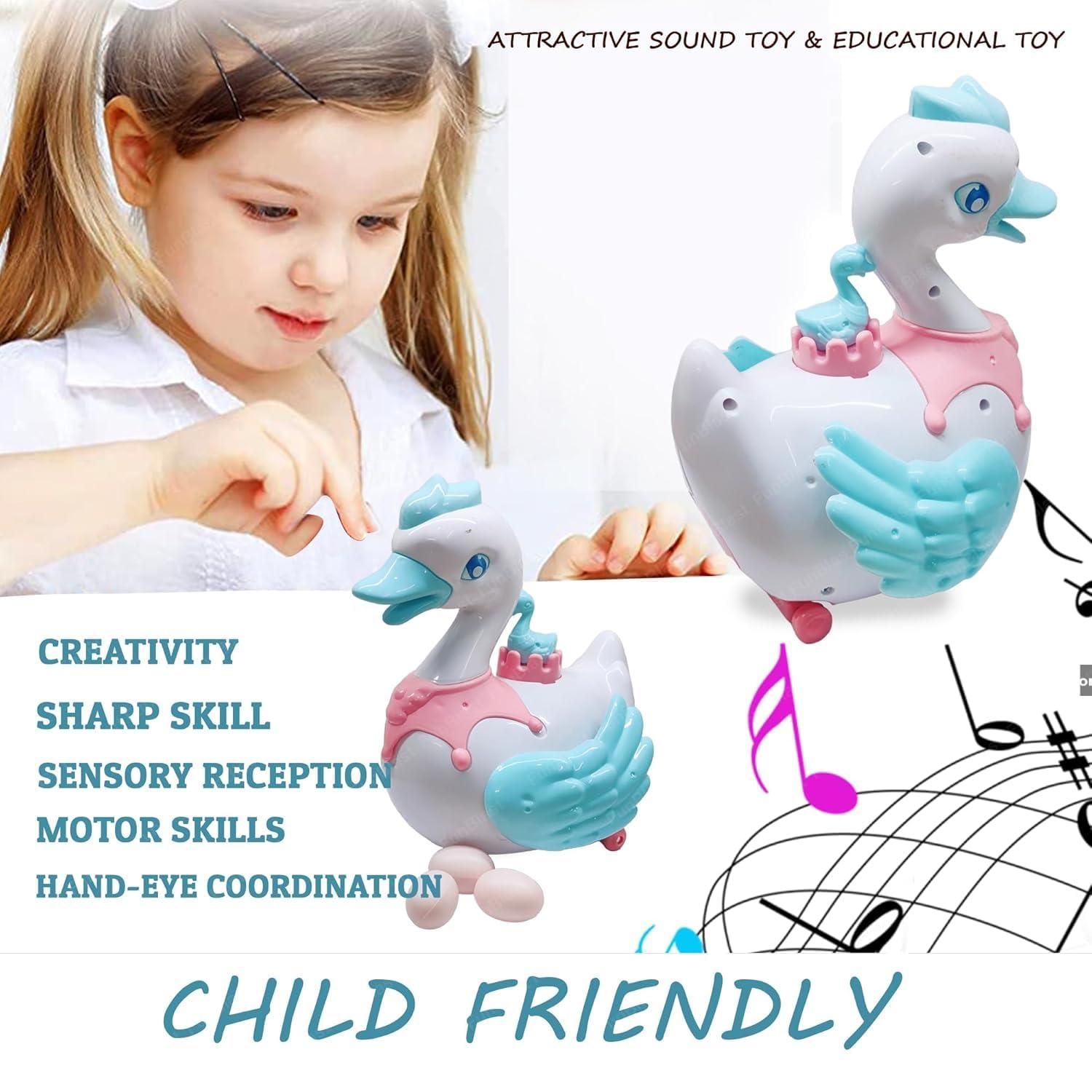Swan Lay Egg Toy for Kids - 360 Degree Rotation - bazaarOwl