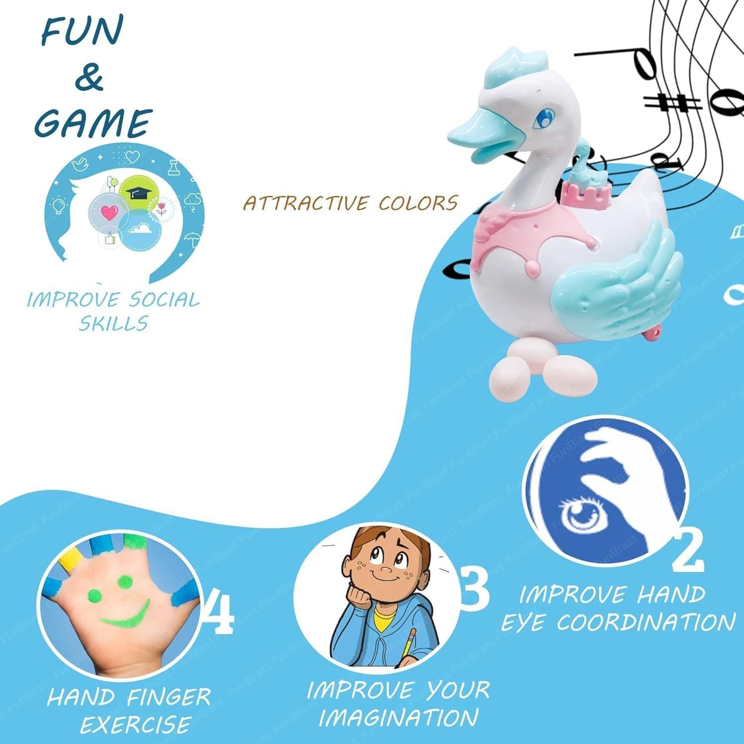 Swan Lay Egg Toy for Kids - 360 Degree Rotation - bazaarOwl