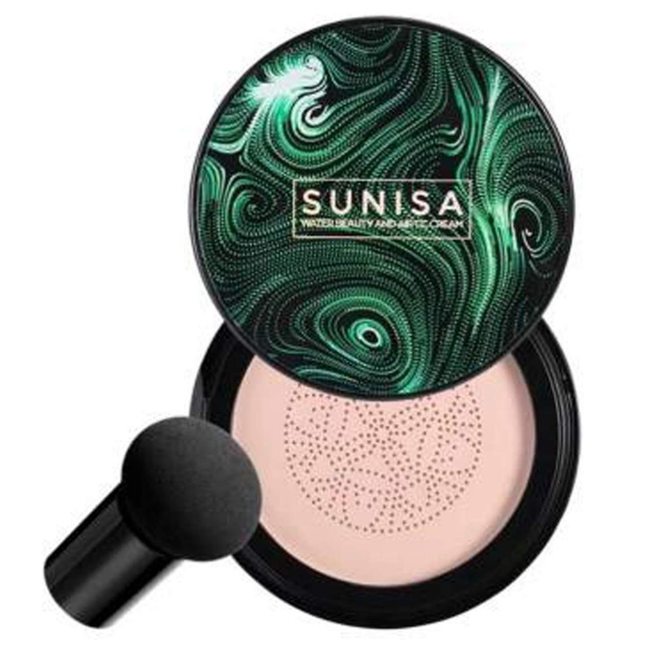 Sunisa 3 in 1 Air Cushion Waterproof Foundation CC Cream – Glossy Finish, Natural Look, Long-Lasting Coverage - bazaarOwl