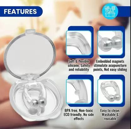 Anti-Snoring Nose Clip Device for Men & Women | Reusable Nasal Dilator to Stop Snoring Naturally - bazaarOwl