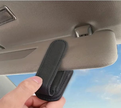 Automaze Leather Car Visor Sunglass Holder - Clip for Car - bazaarOwl