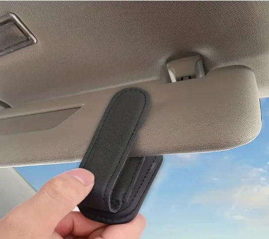 Automaze Leather Car Visor Sunglass Holder - Clip for Car - bazaarOwl