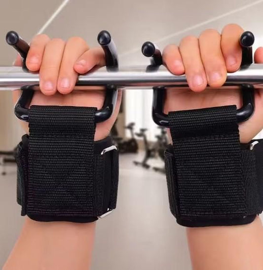 Weight Lifting Rod Hooks Wrist Support (Pair of 1) - bazaarOwl
