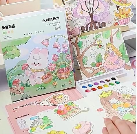 Cartoon Art Coloring Painting Set for Kid's - bazaarOwl