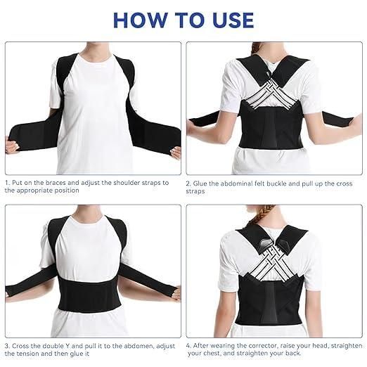 Adjustable Back Posture Corrector Belt for Men & Women | Slouching & Back Pain Relief Brace - bazaarOwl