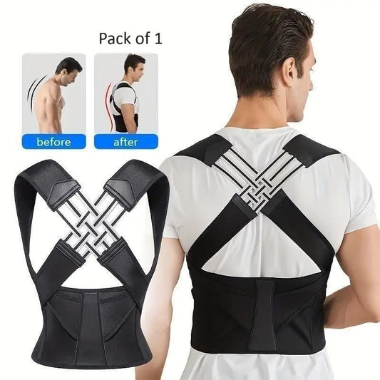 Adjustable Back Posture Corrector Belt for Men & Women | Slouching & Back Pain Relief Brace - bazaarOwl