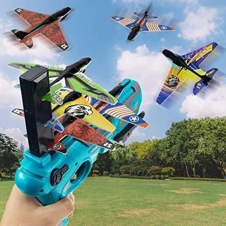 Airplane Launcher Toy Gun with Foam Glider - bazaarOwl