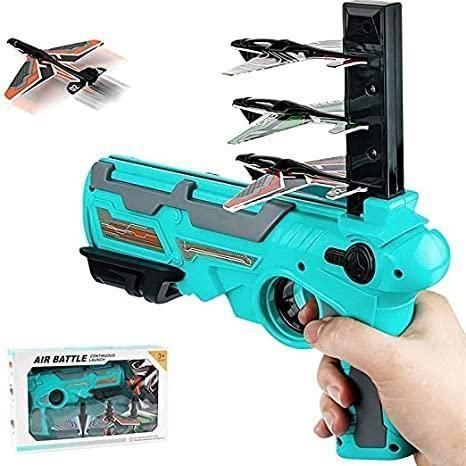 Airplane Launcher Toy Gun with Foam Glider - bazaarOwl