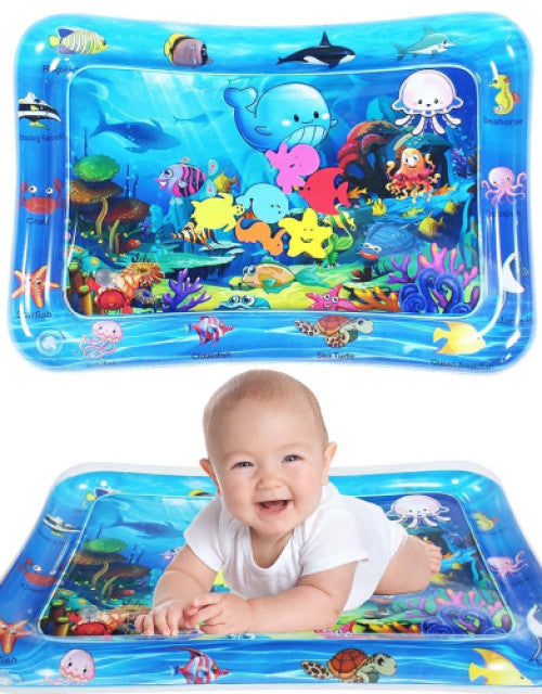 Baby Kids Water Mat Toys Inflatable Tummy Time Leakproof Water Mat - bazaarOwl