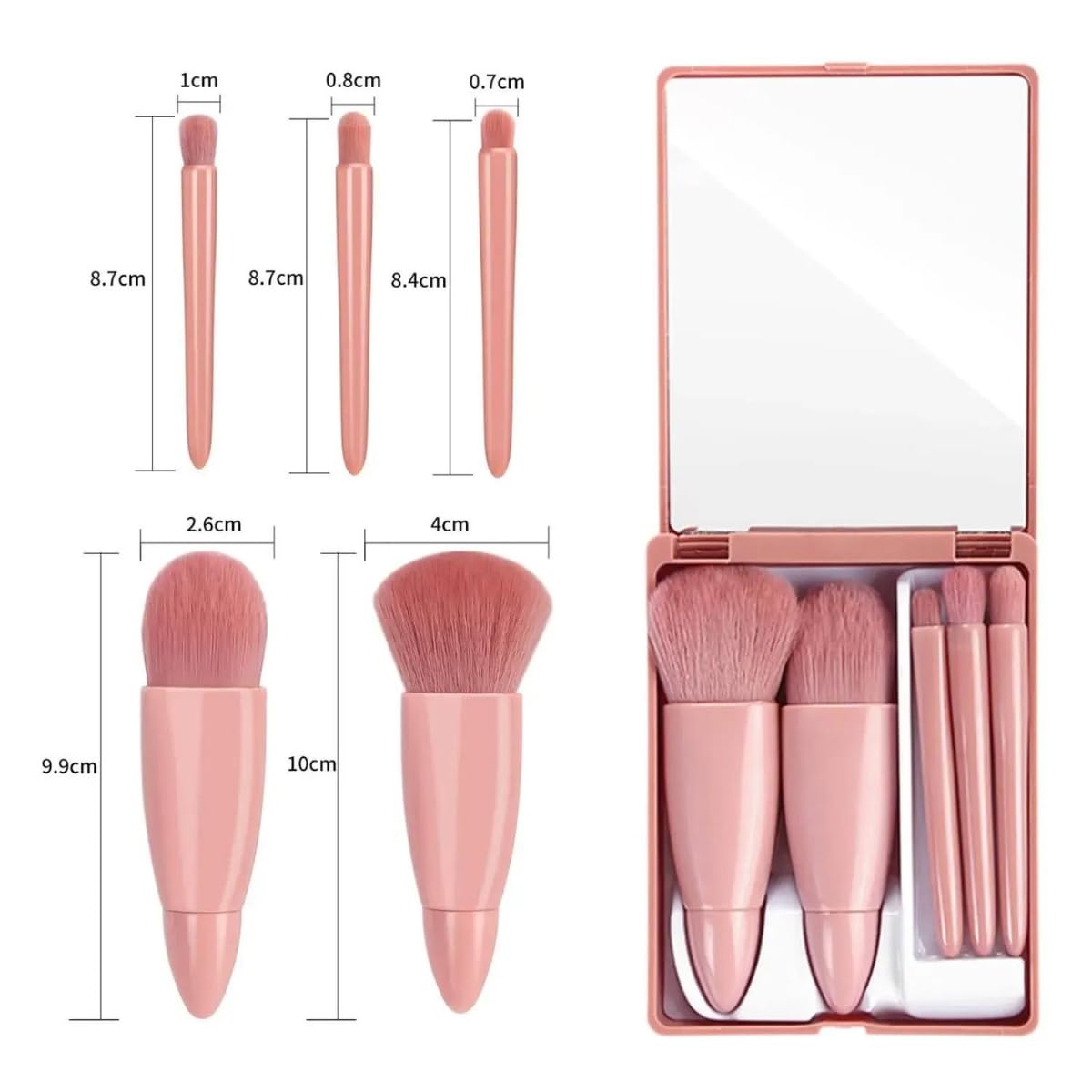 Makeup Brush Set With Mirror Case - bazaarOwl