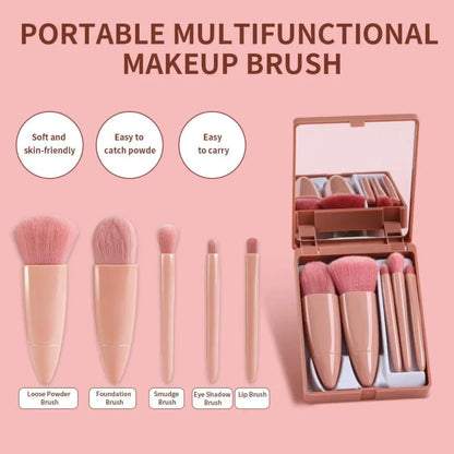 Makeup Brush Set With Mirror Case - bazaarOwl