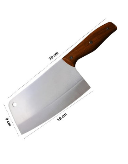 Silver Toned & Brown Stainless Steel Kitchen Knife - bazaarOwl